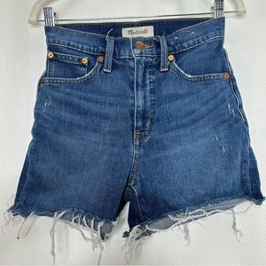 Madewell high rise denim cutoff jean shorts distressed